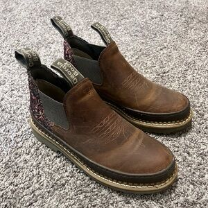 Paisley print Romeo boots, worn once size 9; originally $70, asking $40 size